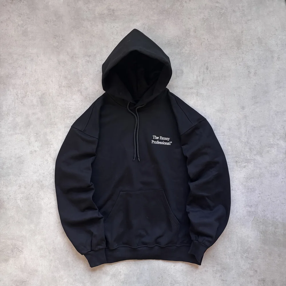 TheEnnoy Professional Unisex Hoodie Pure Color Casual Fleece Lined Loose Fit Basic Style Spring Autumn Winter Warm Cotton