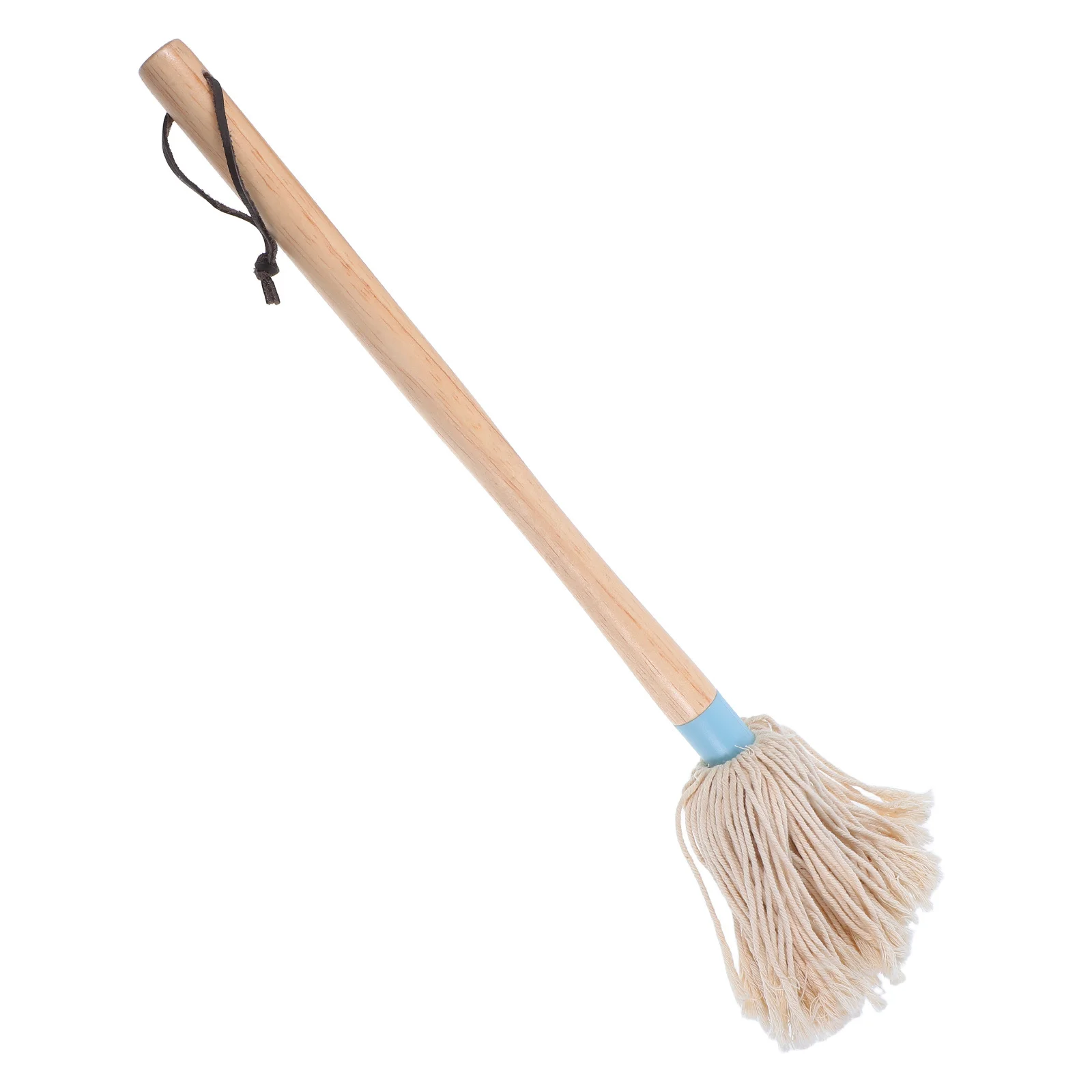 

Bbq Sauce Basting Mop Brush Rubberwood Handle Soft Cotton Head Dishwasher Safe Grilling Cooking Oil Absorption Barbecue Mop