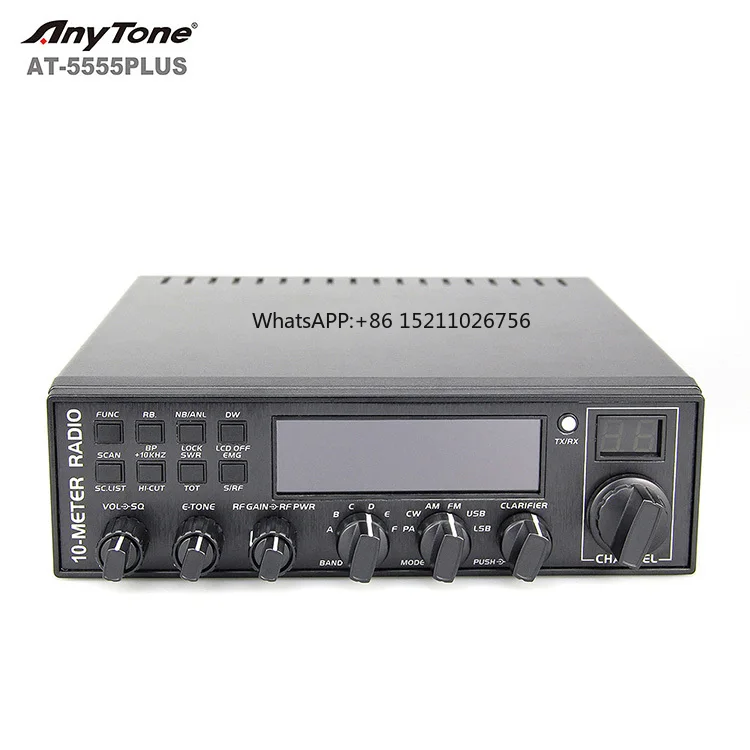 ANYTONE AT-5555 PLUS High Power 45W 10 Meter CB Radio 28 - 29.700Mhz Band AM FM USB LSB PA CW Mobile Radio