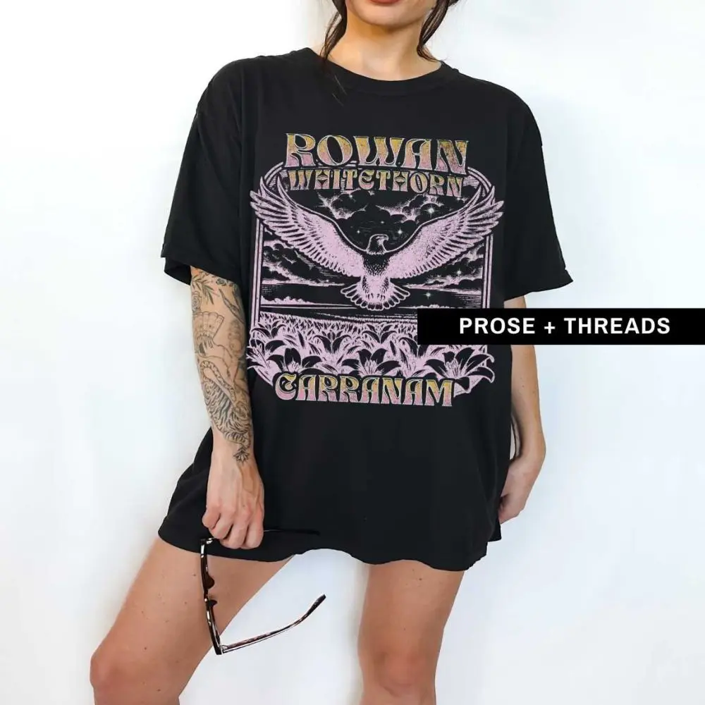 Throne of Glass Rowan Whitethorn Throne of Glass T Shirts Woman Loose O Neck Tops Tee Vintage Breathable Female Streetwear Tee