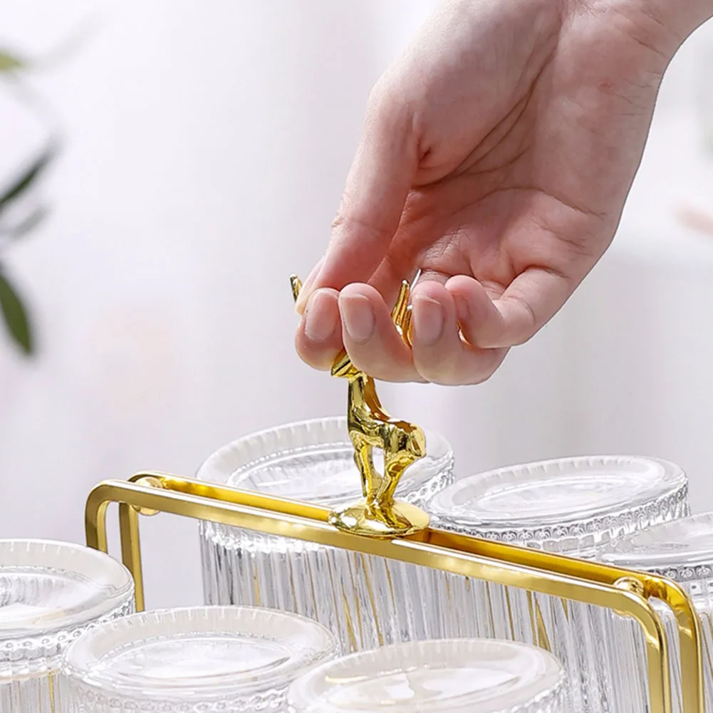 

Water Draining Cup Holder Luxury Glass Rack Household Elk Water Cup Drain Stand 6 Cups Kitchen Tool Organize Cup Drying