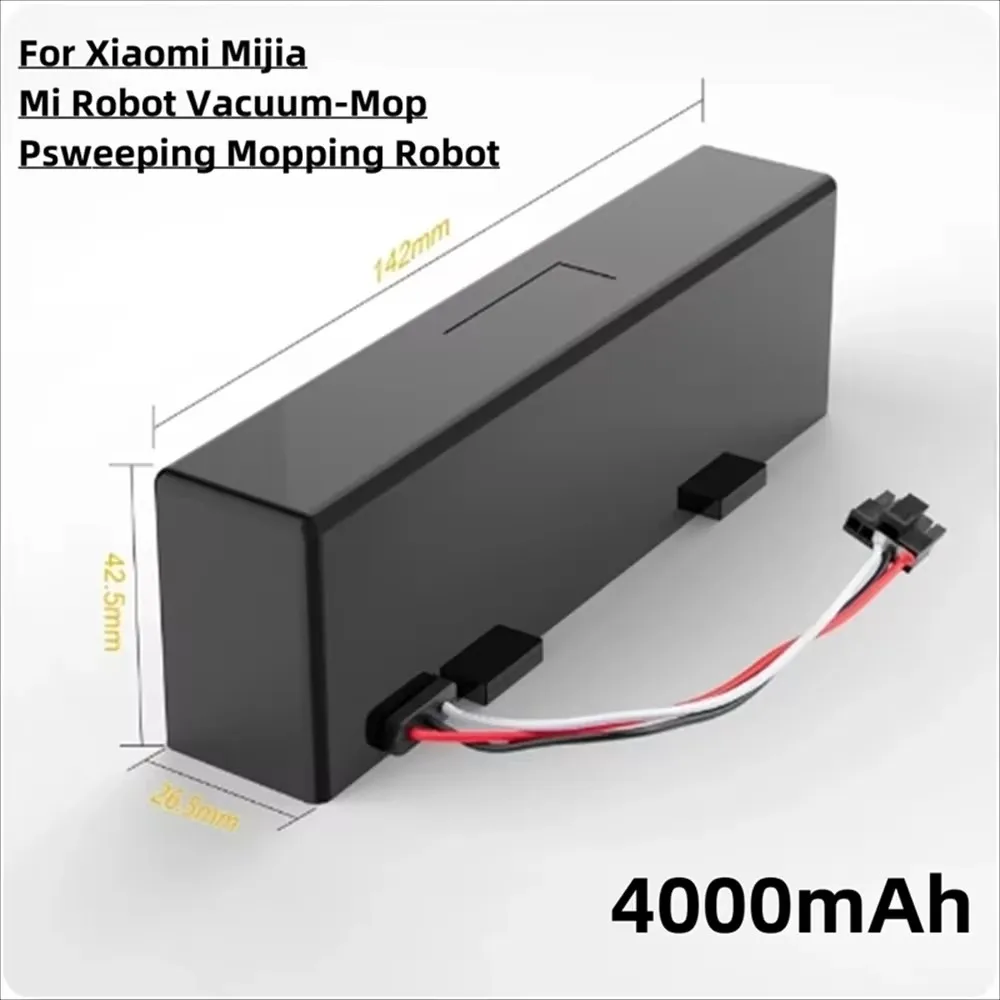 Li-ion Sweeper Battery for Xiaomi Mijia Mi Robot Vacuum-Mop P, Sweeping and Cleaning Robot, 18650 4S1P 14.8V 12800mAh STYTJ02YM