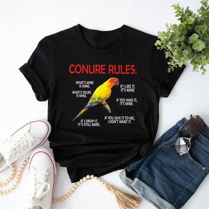 Conure Rules Owner Bird Sun Parrot T Shirt