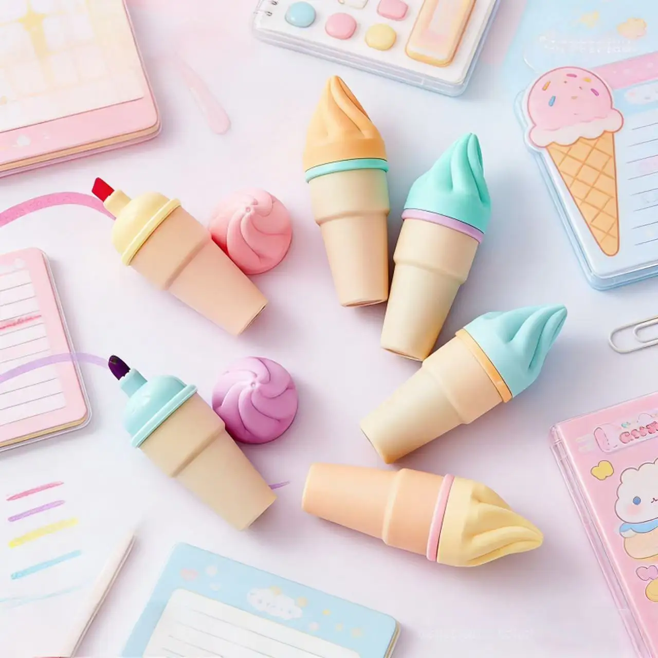 

Portable 6 Colors Chisel Tip Fluorescent Pen Set Compact Packaging for Easy Carry Ideal for Office School Supplies