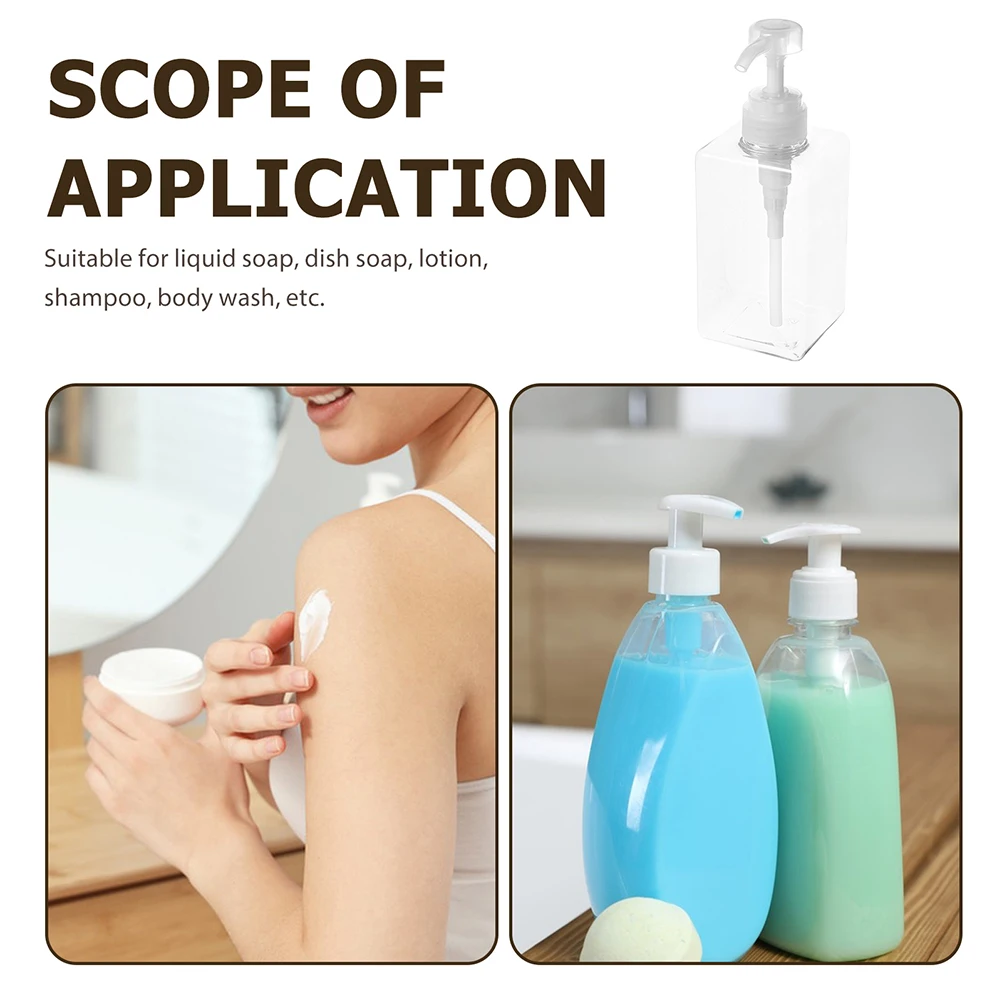 

6 Pcs White Soap Dispenser Lotion Bottle Pump Transparent Clear Empty Refillable Container