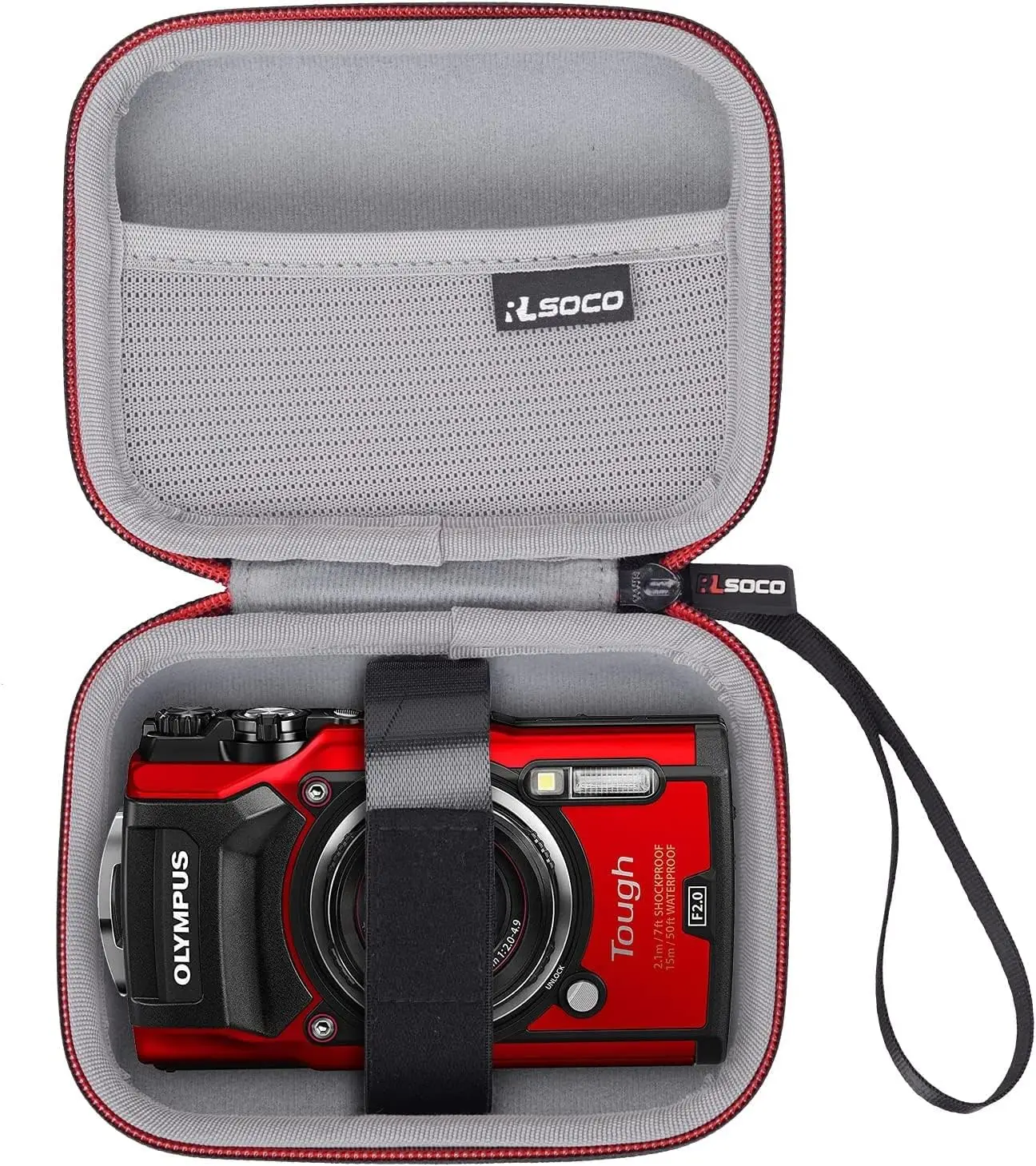 Travel Waterproof Portable Organizer Hard Case for Camera Fits OM System Tough TG7 6 KODAK PIXPRO FZ55 Sony ZV 1F Canon SX740 HS