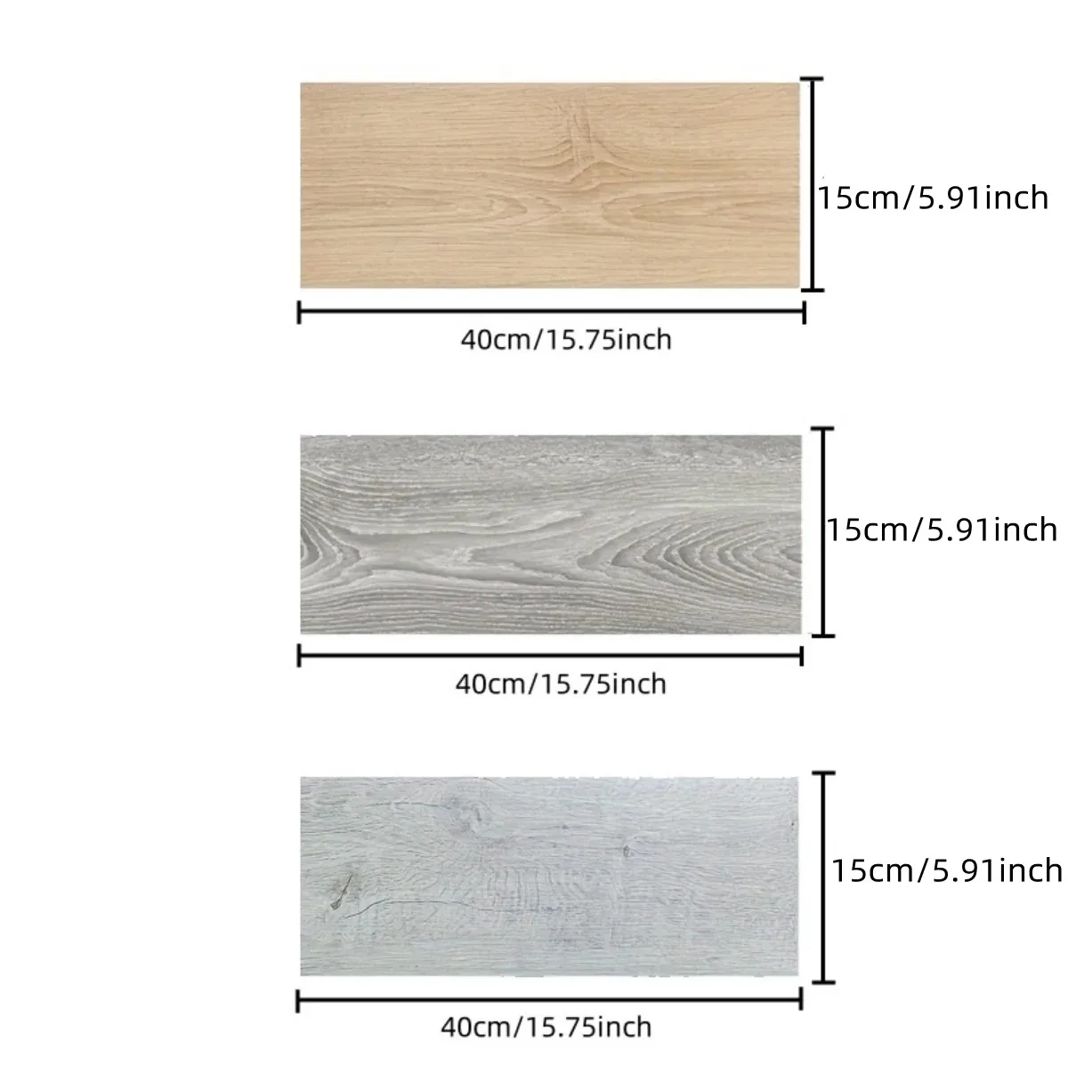 10PCS 40x15cm Thickened Self-adhesive Wood Grain Floor Wallpaper Bedroom Decoration Floor Stickers Home Decor Floor Wallpaper