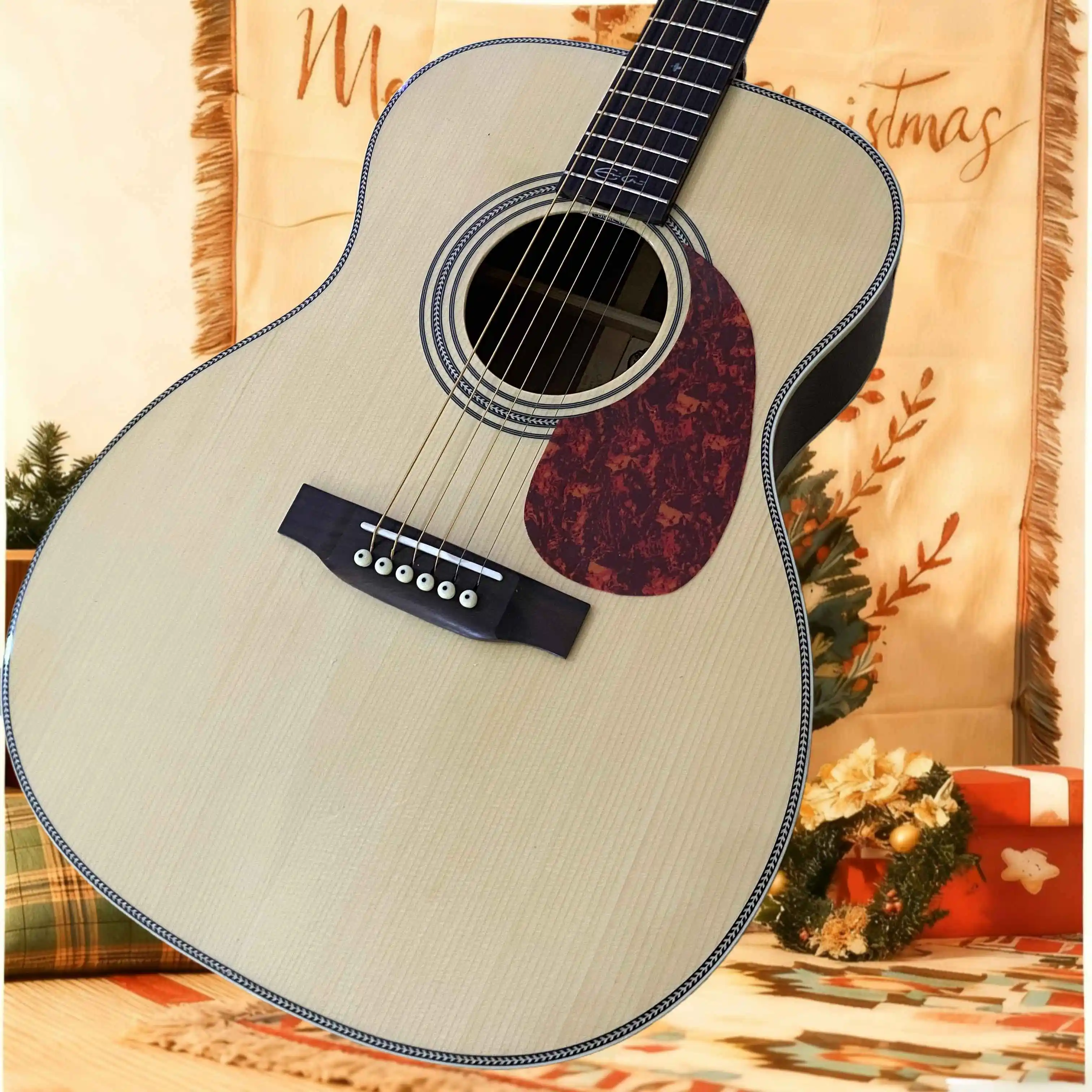 Handmade 000-28 Acoustic Guitar Spruce Top Symmetrical Design Bone Nut Folk Instrument Suitable for School Seaso