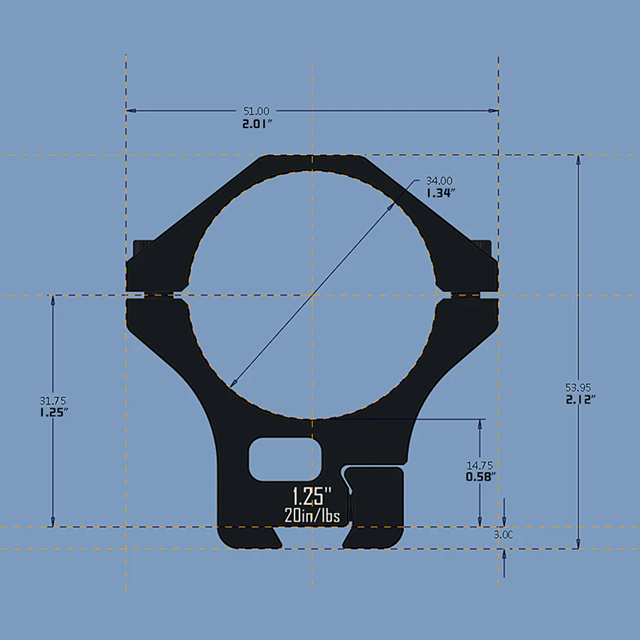 ディスカバーダブルスタッド 25.4-30-34MM 1.25インチ ハイナロー ハイワイド ハンティングライフルクランプ