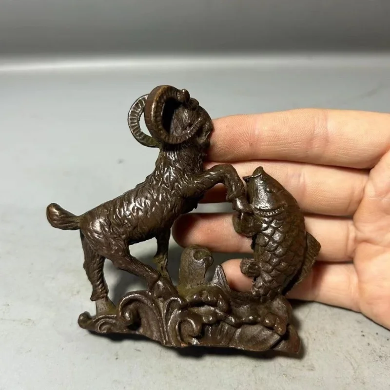 

Chinese Zodiac Sign of Sheep Antique Miscellaneous Collection Ruyi Sheep Year Fish Ornaments Tea Ornaments Home Furnishings