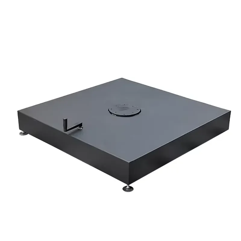 Heavy Outdoor Patio Cantilever Umbrella Base 260KG Liftable Stand with Double Coating +8 Pack Polished Gray Granite