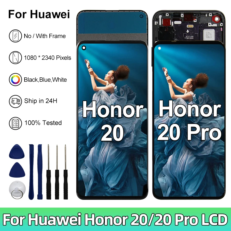 New For Huawei Honor 20 LCD YAL-L21 YAL-AL00 Nova 5T Display Touch Screen For Honor 20 Pro LCD YAL-AL10 YAL-L41 Replacement Part