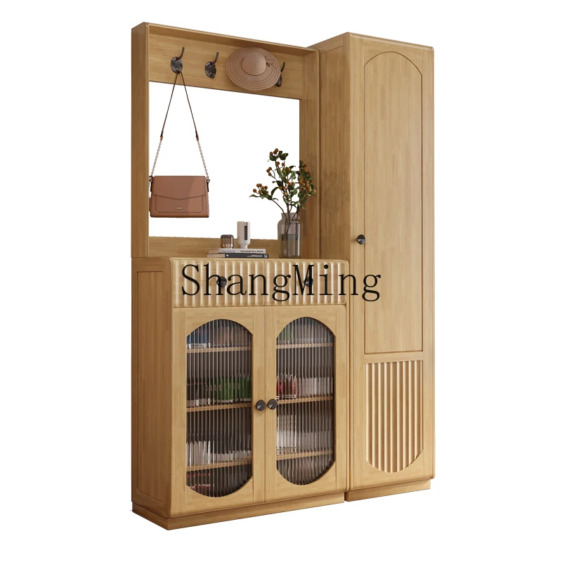 

DHY solid wood shoe cabinet e****mical shoe cabinet with door storage indoor locker