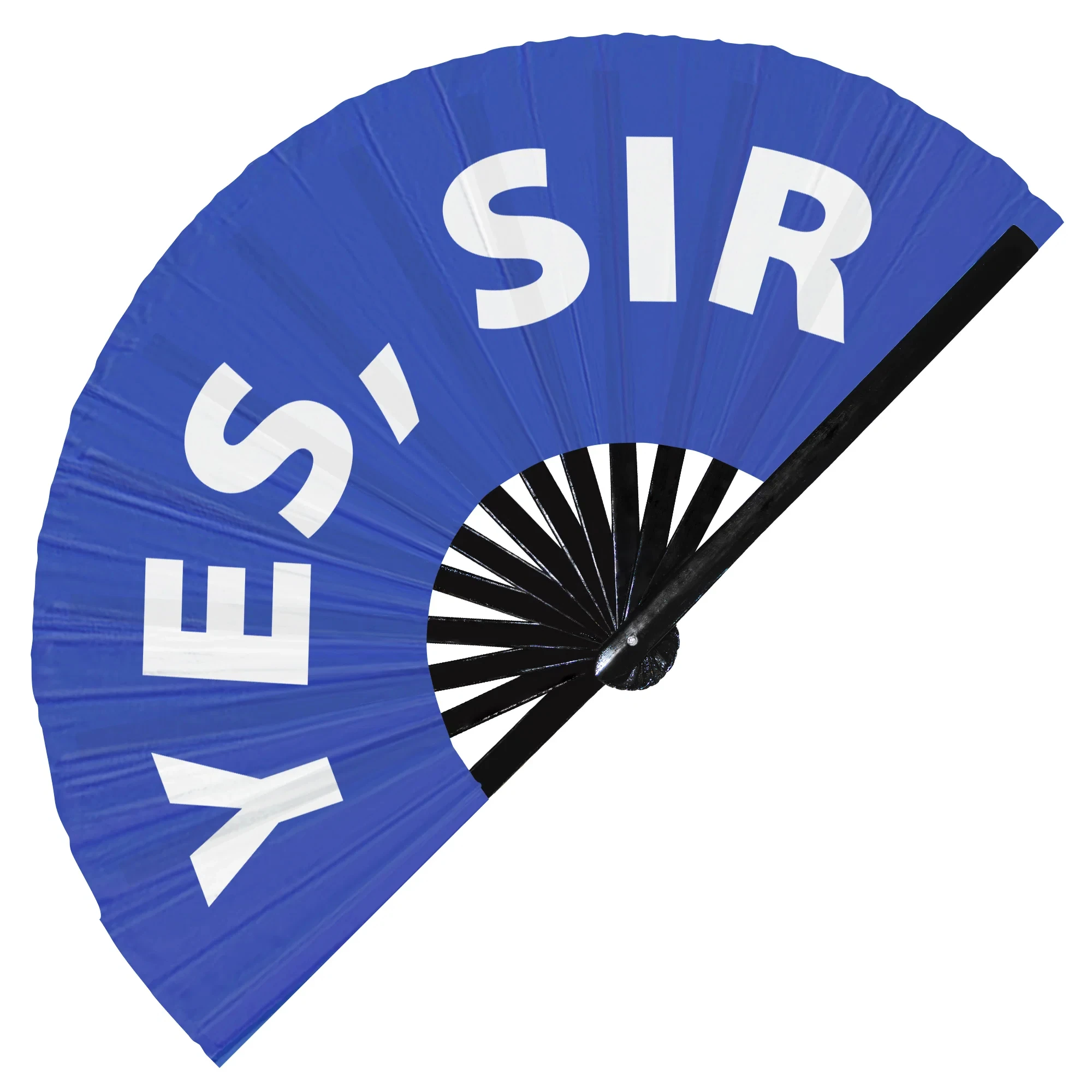 YES,SIR Folding Hand Fan, Bamboo Foldable Hand Fan for Boots on The Ground, Dancing. Music Festival, EDM, Church, Wedding, Party