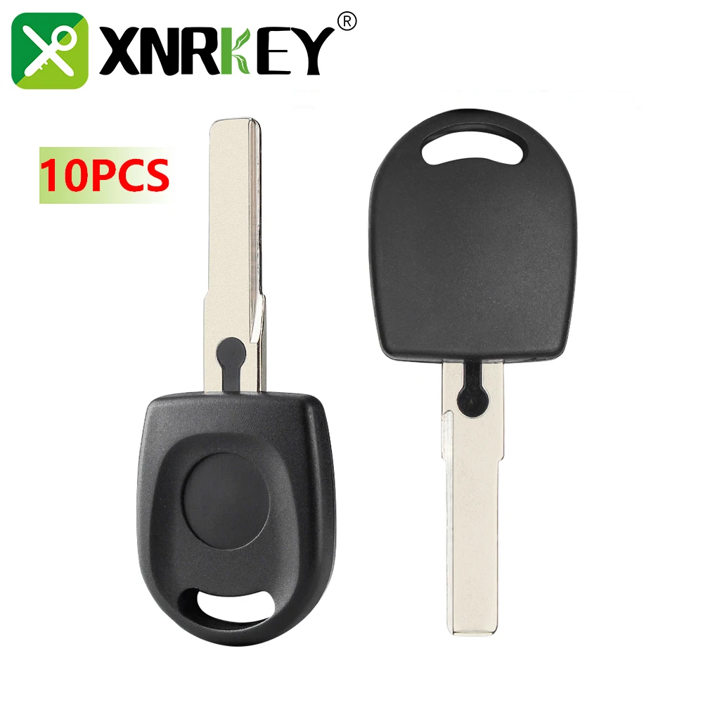 

XNRKEY 10 Pcs Transponder Key Shell New Car Key Blank Case for VW Volkswagen SKoda Seat Key Case with Uncut HU66 Blade