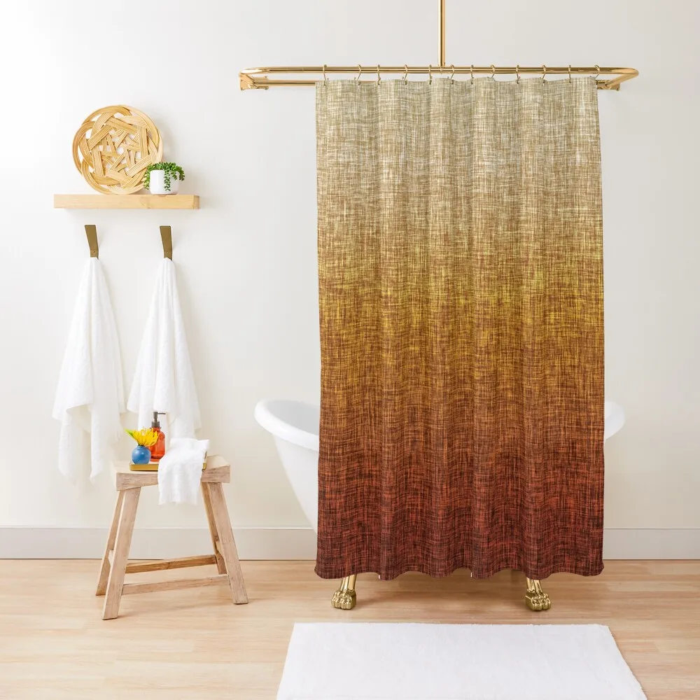 

Ombre Burnt Orange Yellow Tan Crosshatch Pattern Shower Curtain Shower Bathroom Shower For Bathrooms Curtain