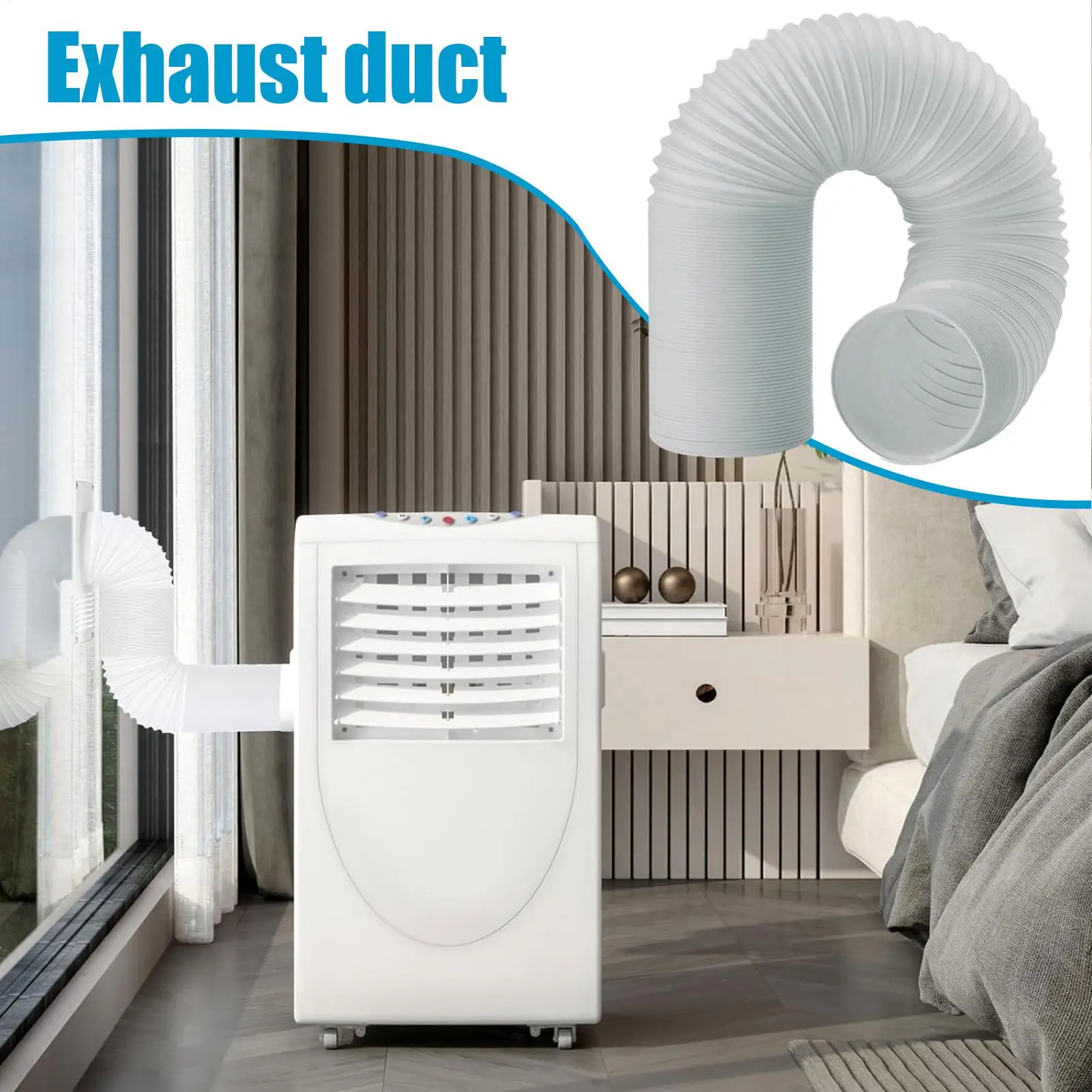 

Portable Air Conditioner Exhaust Hose Coupler Air Conditioner Hose Connector Fit 5.1in 5.9in Diameter Pipe Joint for Living Room