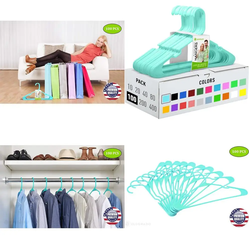 

Набор пластиковых вешалок Aqua (100 шт.) для взрослой одежды: идеально подходят для рубашек, блузок, футболок, платьев и костюмов