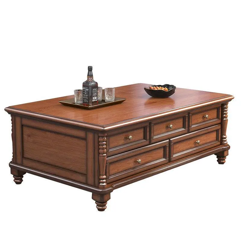 

American all-solid wood tea environmentally friendly furniture modern living room Nordic logs