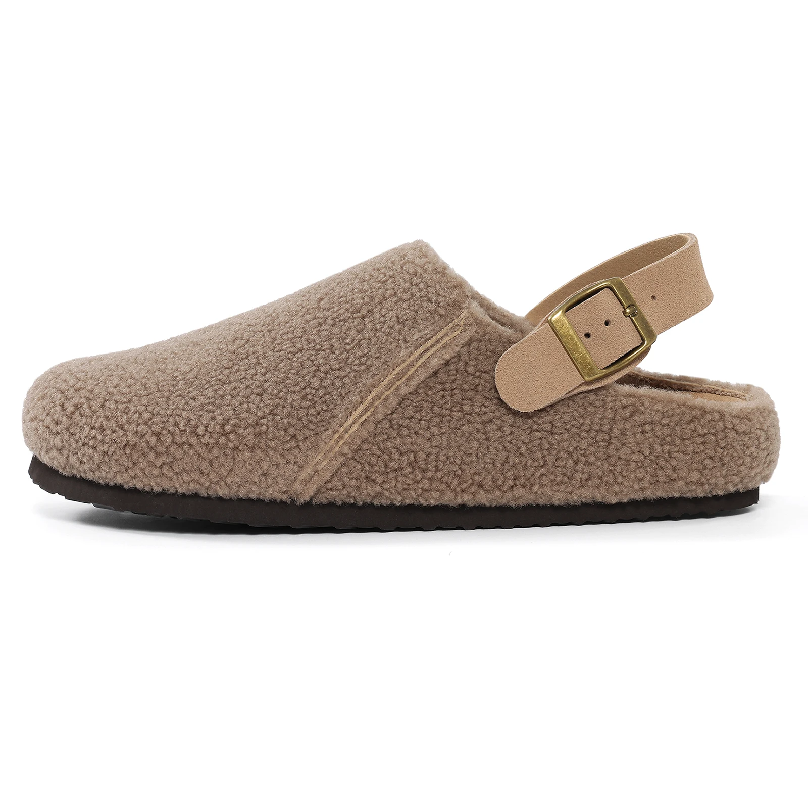 

Женские зимние флисовые сабо Bebealy с регулируемым ремешком, новые нечеткие сабо, уличные теплые меховые тапочки Baotou, домашняя обувь с мягкой стелькой