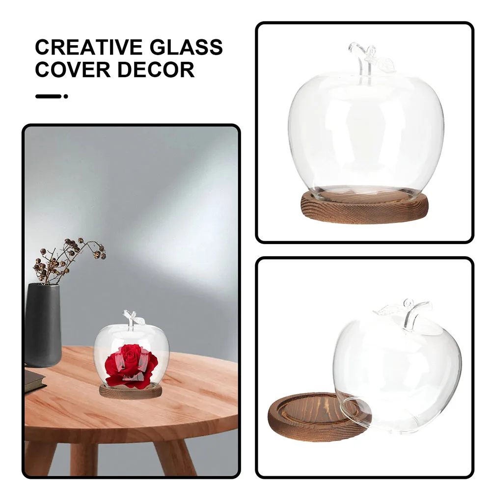 

Glass Cover Preserved Flowers Home Ornament Decorative Dome Creative Small Cloche Adornment