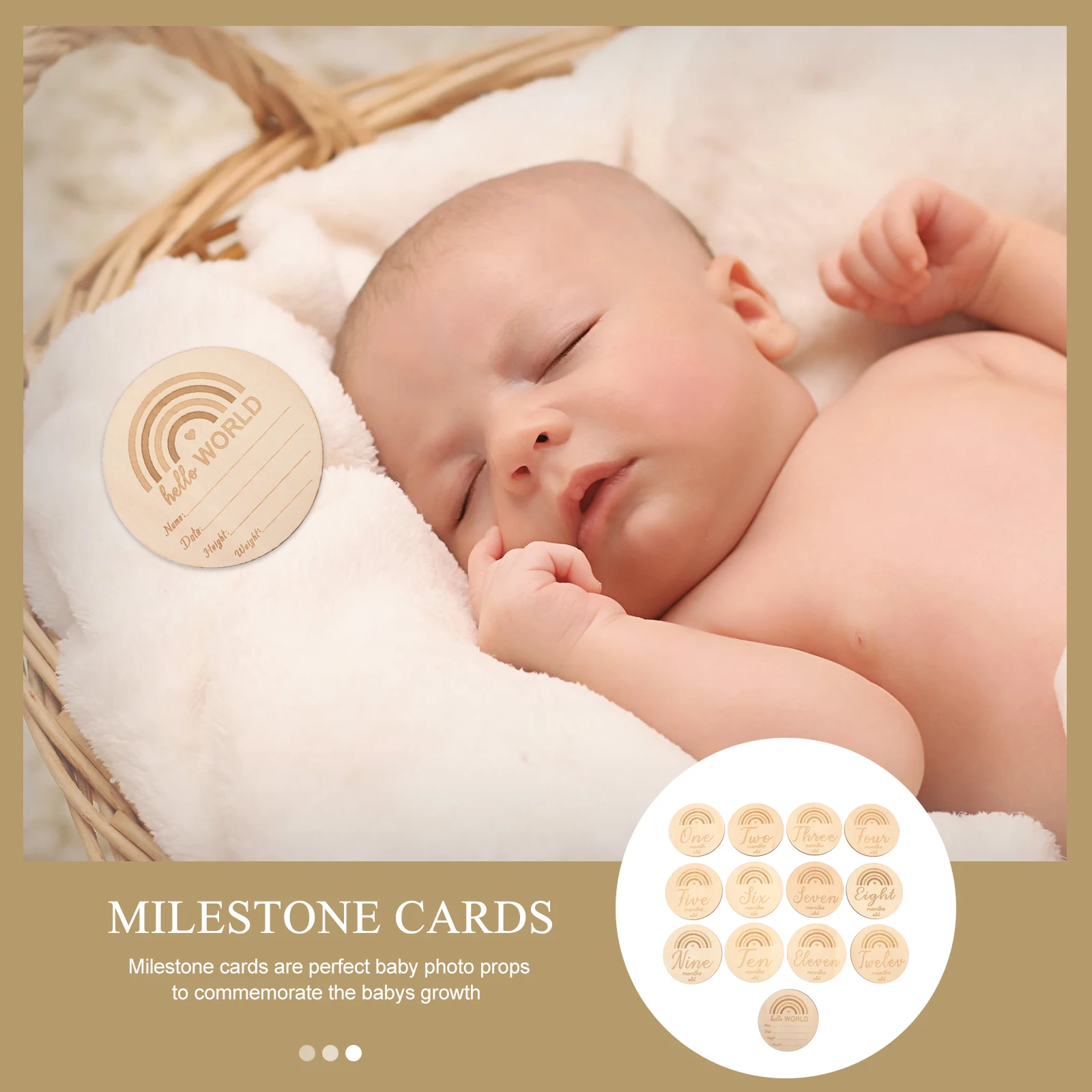 

13pcs Growth Milestone Wooden Cards Smooth Photo Props Perfect Gifts Monthly Signs Newborn Accessories