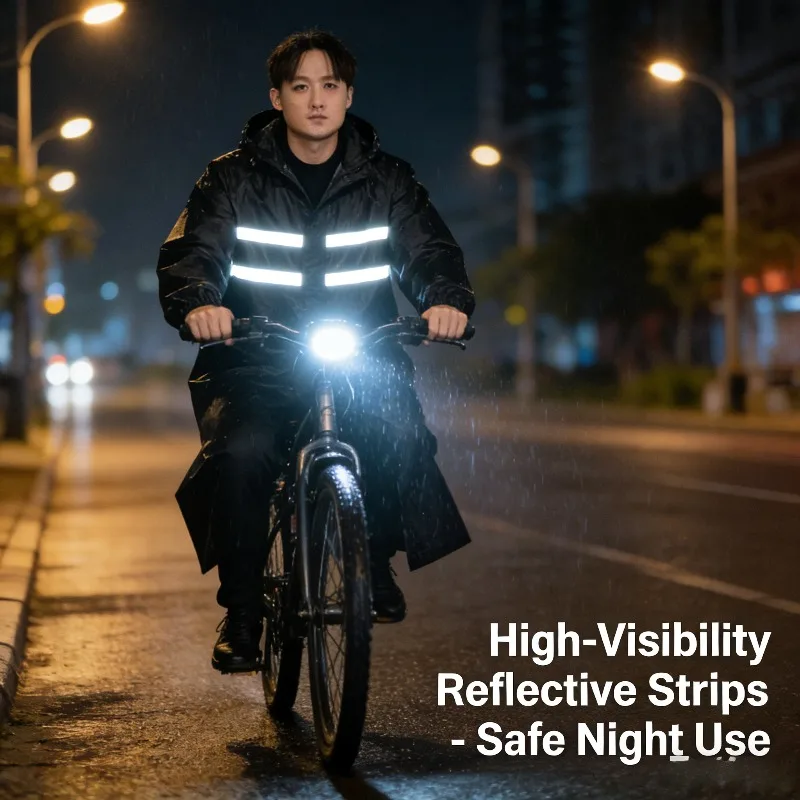 

Новый двухслойный дождевик, утолщенный, очень большой, унисекс, длинный стильный дождевик для всего тела