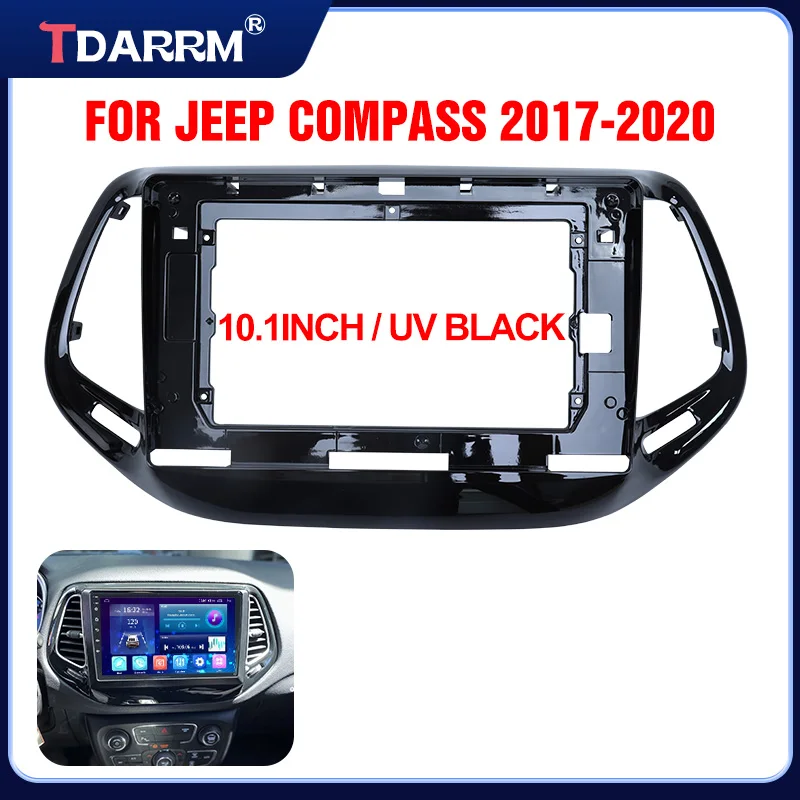 

10-дюймовая автомобильная лицевая панель для JEEP COMPASS 2017-2020, адаптер DVD-рамки, стерео радио, аудиосистема приборной панели, комплект навигационных жгутов панелей