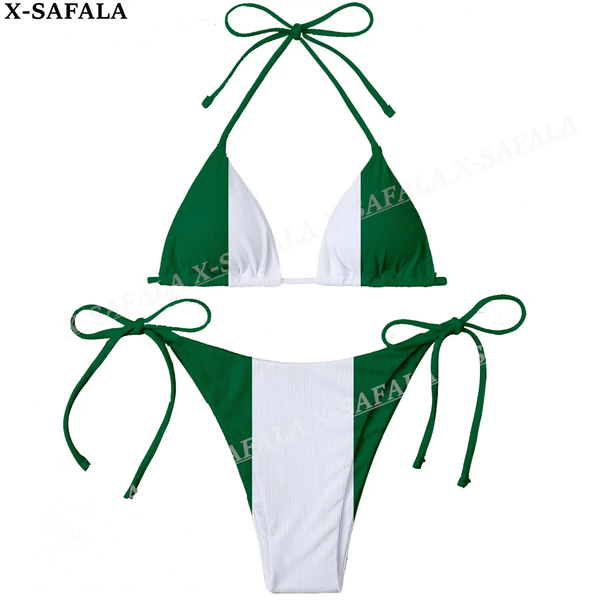 Nigeria Country Flag 3D Print Women Micro Sexy Bikini Bra Set Summer Beachwear Sexy Beach Two Pieces Bathing Suits Swimwear