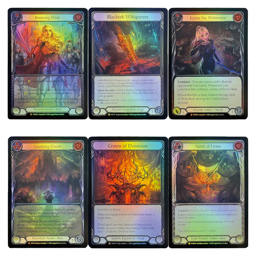 

Игровая карта FAB TCG Proxy Rainbow, коллекционные карты из алюминиевой фольги для семейного социального характера Blacktek szepters Crown of Dominion