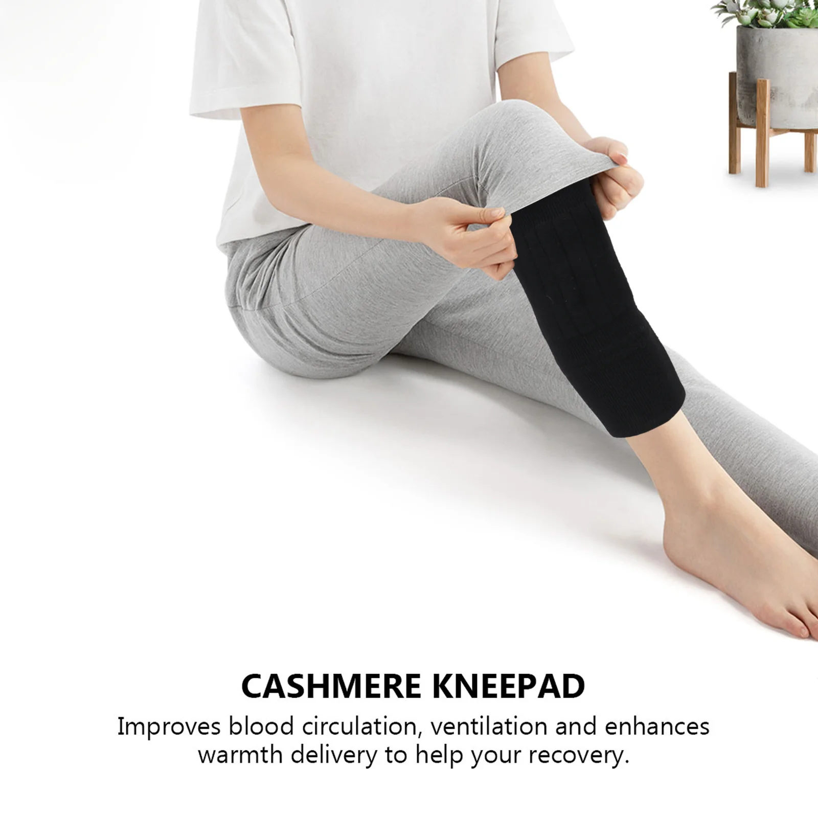 

1 Pair Cashmere Knee Sleeve Thickened Warm Leg Warmer For Winter Sports Yoga Cycling Rheumatoid Arthritis