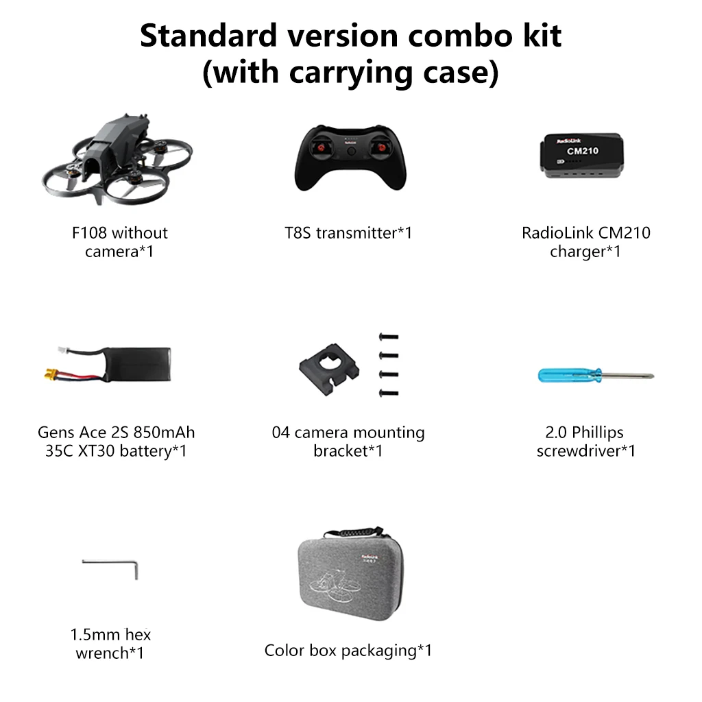 Radiolink F108 Optical Flow FPV RC Racing Micro Drone Bwhoop Quadcopter PNP RTF With T8S Transmitter Remoter Controller