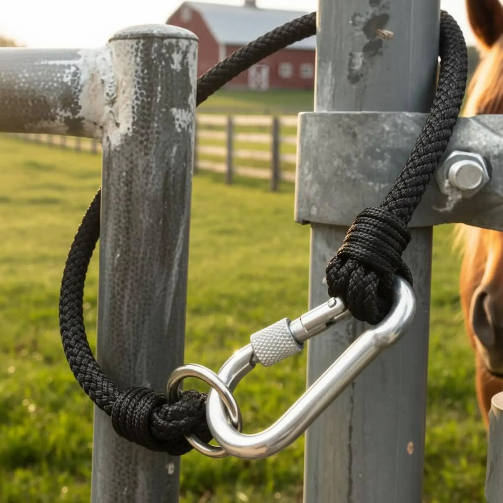 Stall Door Tie Anti-Collision Breakaway Horse Tie Reusable Tether Release Sturdy for Barn