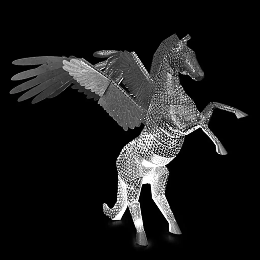 3D Metal Art Sculpture Model Assembly Building Kits Showcase Display Collectibles Xmas Gift -Horse Model Decoration Model