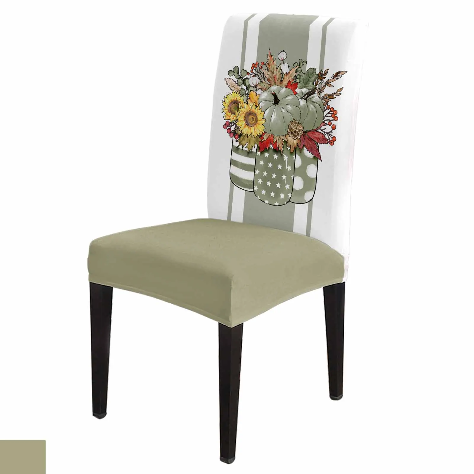 Autumn Maple Leaf Bouquet 4/6/8PCS Spandex Elastic Chair Case For Wedding Hotel Banquet Dining Room