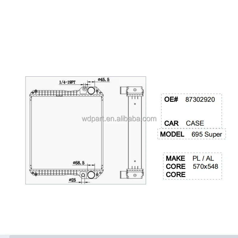 Radiator 87302920  for Ca- Backhoe Loader 695 Super in stock