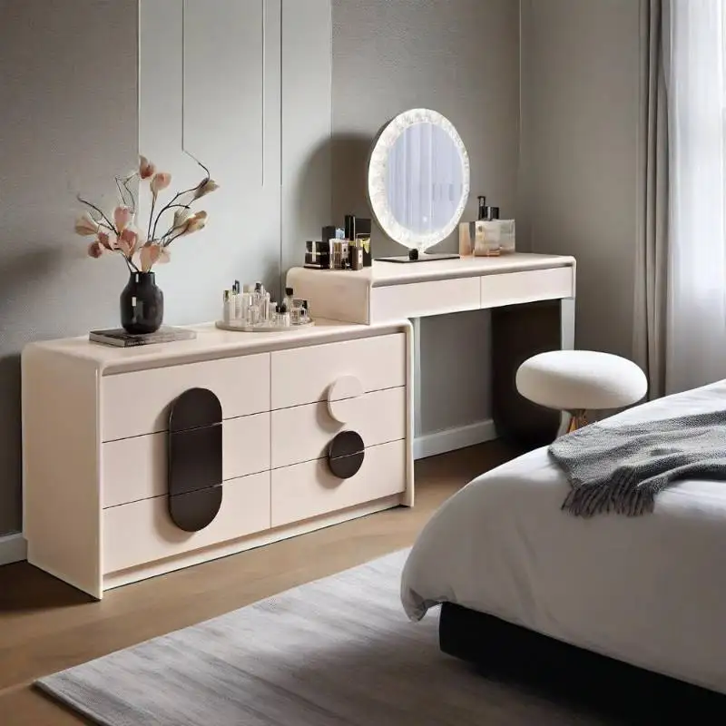 Camera da letto per ragazze, tavolo da toeletta, cassetto, professionale, moderno, bianco, tavolo da toeletta, specchio, organizer, mobili Coiffeuse De Chambre