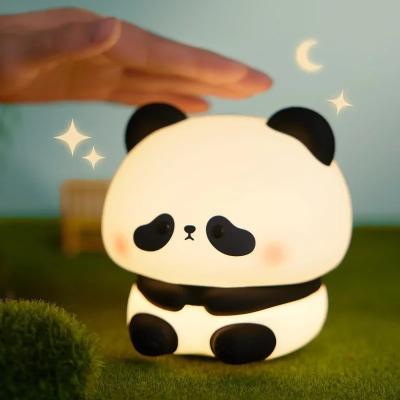 

Panda Night Light Cute Atmosphere Silicone Lamp USB Rechargeable Led Nightlight Birthday Gifts Bedroom Decoration for Children