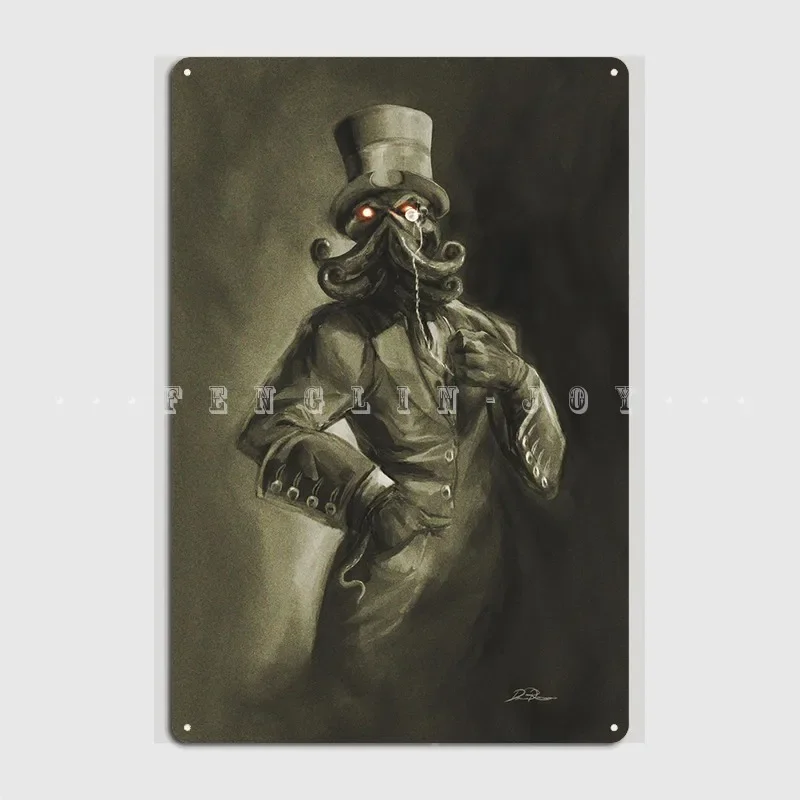 Dapper Cthulhu Poster Metal Plaque Wall Mural Party Create Wall Decor Tin Sign Posters