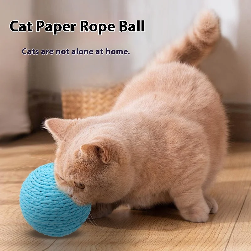 

Lazy cat teasing, cat toy oversized 8CM cat teasing ball paper rope ball interactive ball