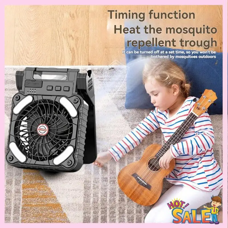 

A88X Портативный вентилятор для кемпинга с солнечной панелью и подсветкой — идеально подходит для палаток и активного отдыха