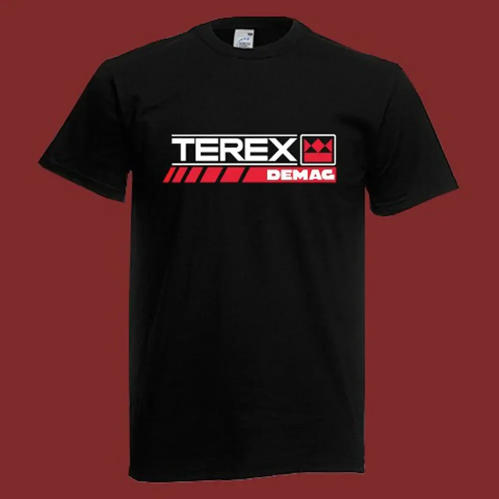 Terex Demag Crane Men's Black T Shirt Size S 5XL