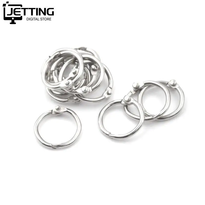 50Pcs/lot Staple Book Binder 20mm Outer Diameter Loose Leaf Ring Keychain Circlip Ring