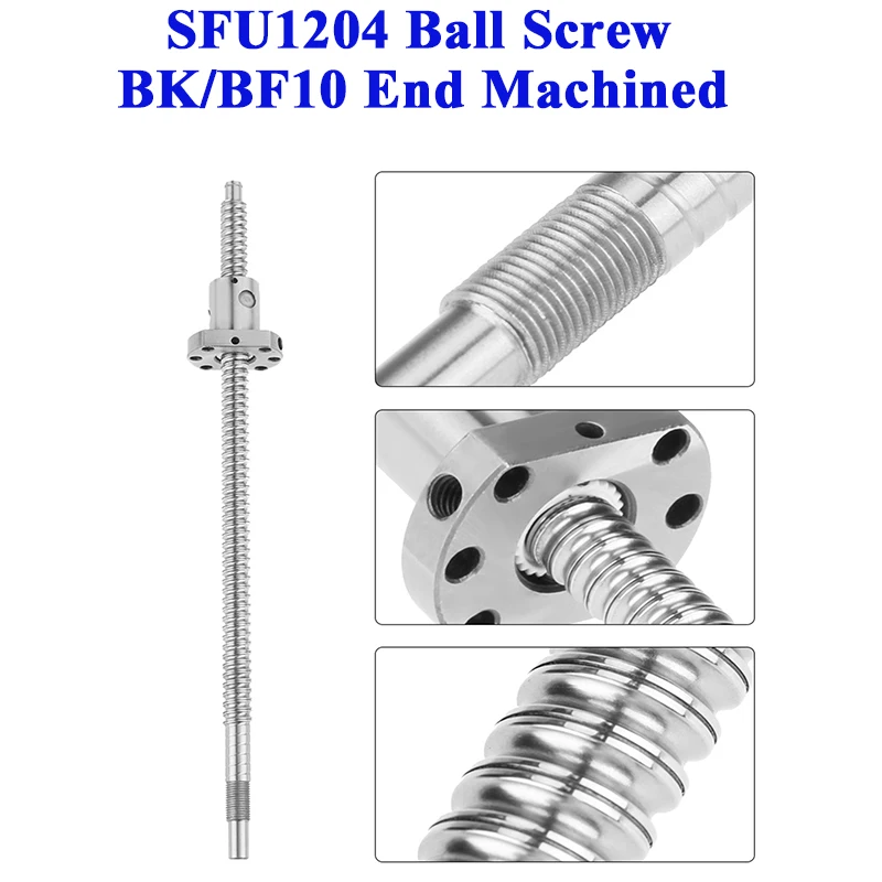 

1204 SFU1204 Ball Screw BK/BF10 End Machined 12mm Ballscrew Linear Motion 200mm 550mm C7 Roller Ballscrew With for Nut CNC Parts