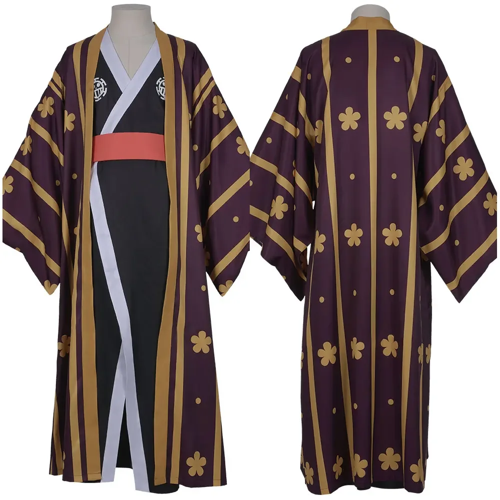 Trafalgar Law/Trafalgar D Water Law Cosplay Costume Kimono Robe Full Suit Outfit Halloween Carnival Costumes