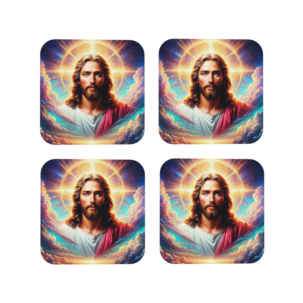 QuotI Am With You Always Jesus Biblical Coasters Coffee Mats Mug Cup Placemats Tableware Pads for Home Kitchen Dining Bar