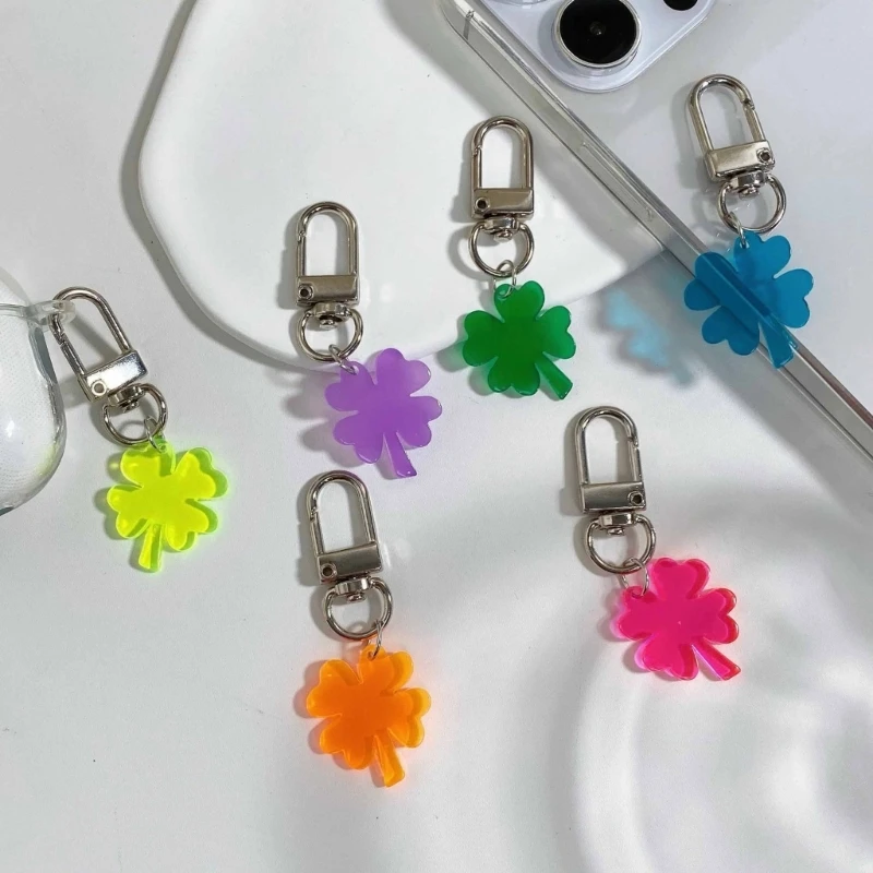 Pack of 2 Four Leaf Phone Strap Four Leaf Phone Lanyard Fashion Keycord Modern Bag Pendant Gift for Fashion Enthusiasts