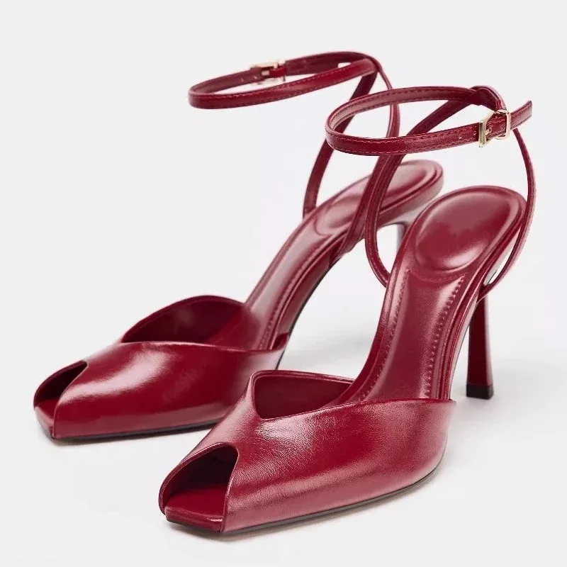 

Sexy Designer Brand High Heels Women Fashion Ankle Strap Sandals Women Ankle Strap Fish Mouth Elegant Wedding Party Shoes Pumps
