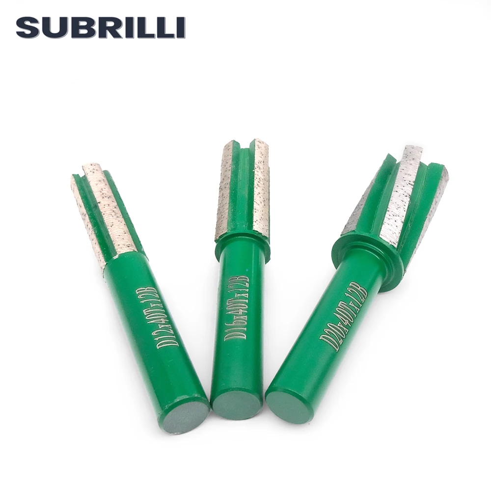 SUBRILLI CNC Diamond Finger Bit Segmented Router Wheel D12/16/20MM for Drilling Cutting Grinding Granite Marble Concrete