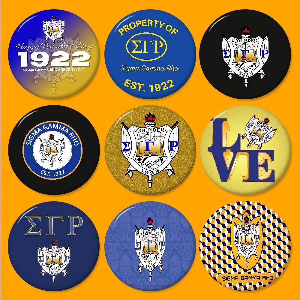 Sigma Gamma Rho LOGO Tinplate Soft Button Pin Brooch Metal Badge Custom Jewelry Accessories Hat Bag Lapel